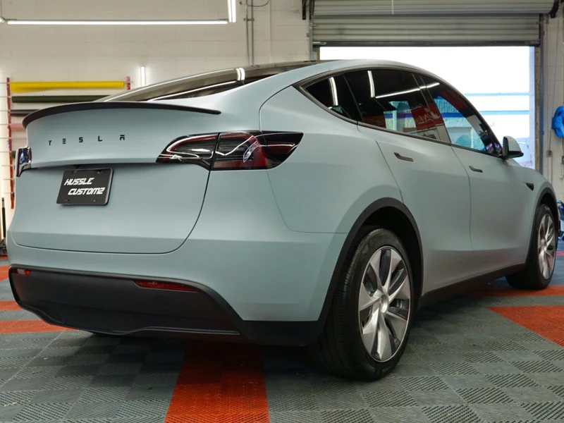 Tesla Model Y Color PPF Grey, Ceramic Tint, Smoked Lights — photo 3 — Hussle Customz Los Angeles