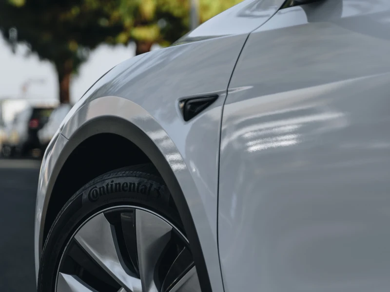 Tesla Model Y Gloss Cloudy Blue Vinyl Wrap — photo 5 — Hussle Customz Los Angeles