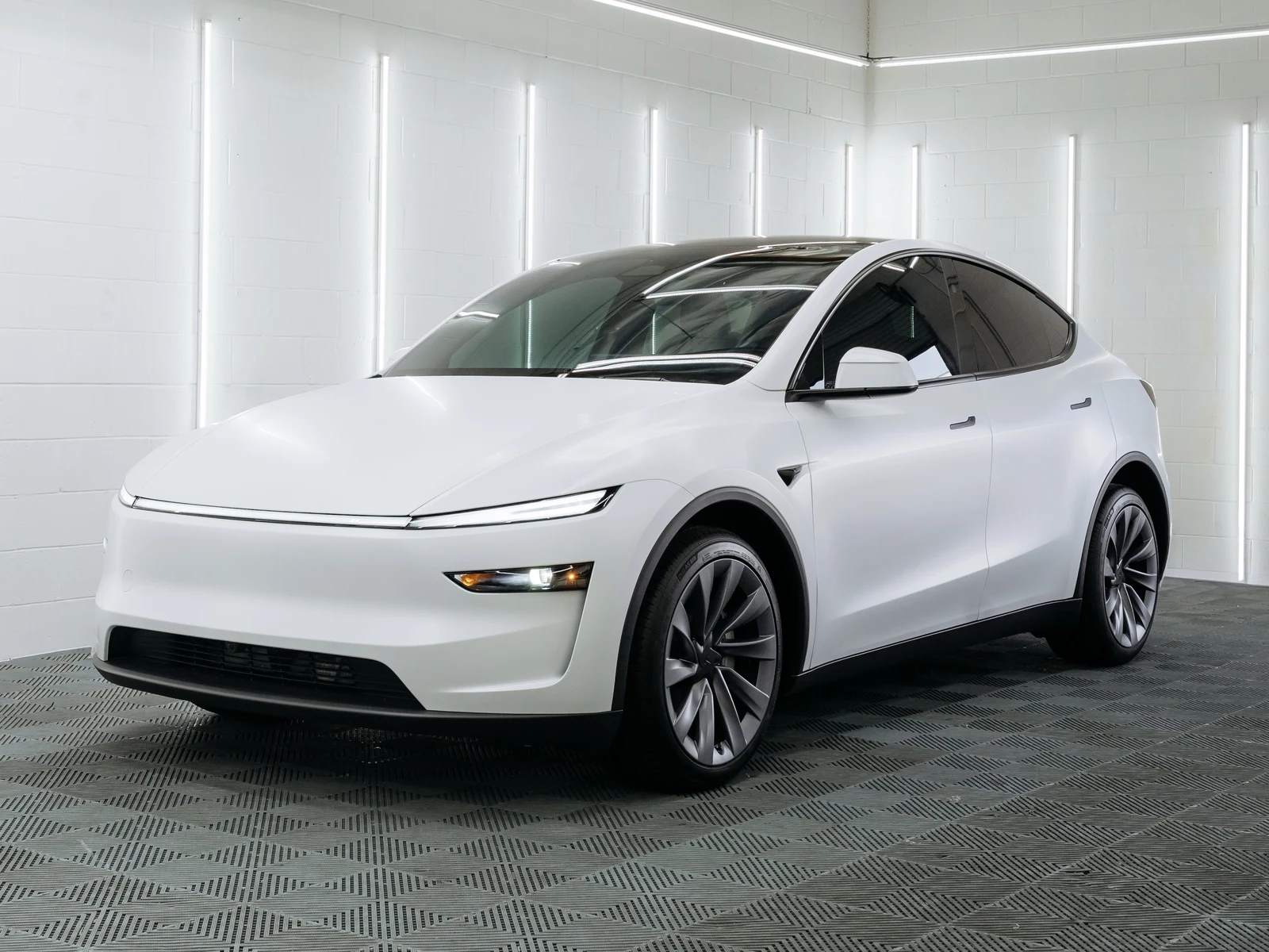 Tesla Model Y Juniper Matte PPF over Pearl White — photo 1 — Hussle Customz Los Angeles
