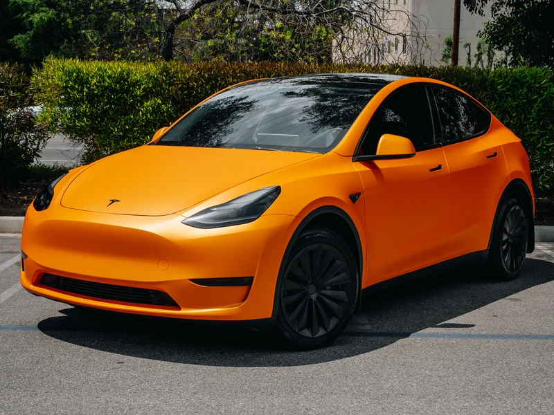 Tesla Model Y — Matte Stunning Orange PPF | Hussle Customz