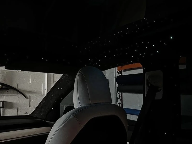 Tesla Model Y Suede Full Headliner Starlight — photo 2 — Hussle Customz Los Angeles