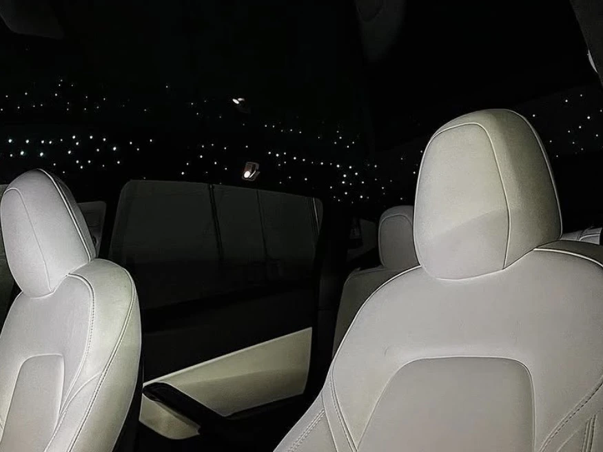 Tesla Model Y Suede Full Headliner Starlight — photo 3 — Hussle Customz Los Angeles