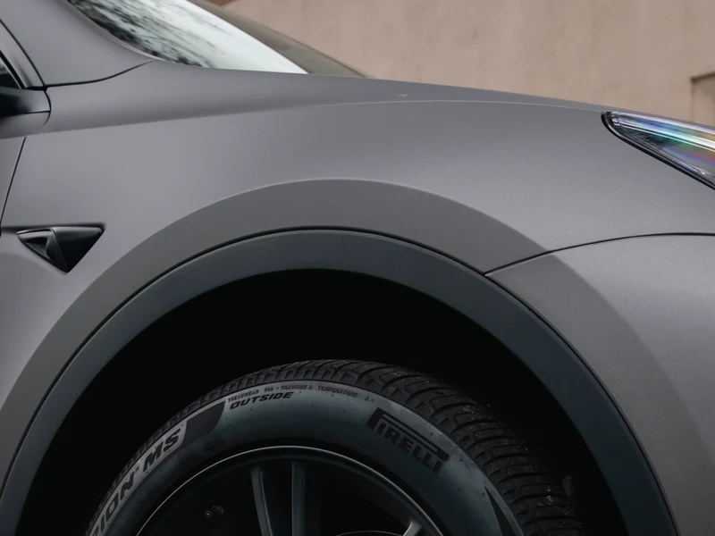 Tesla Model Y Vinyl Wrap, Ceramic Tint, Wheels, Calipers — photo 4 — Hussle Customz Los Angeles