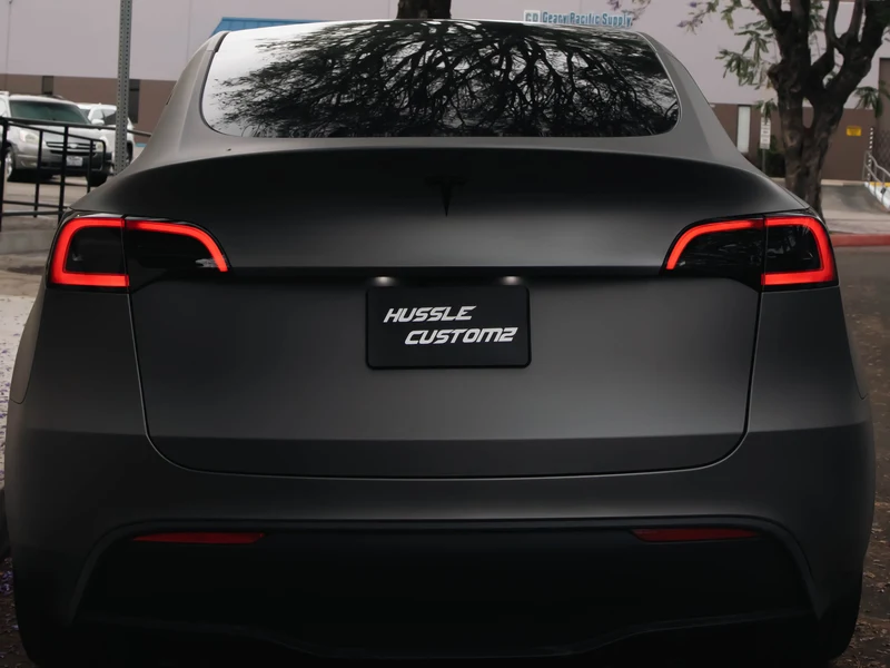 Tesla Model Y Vinyl Wrap, Ceramic Tint, Wheels, Calipers — photo 5 — Hussle Customz Los Angeles